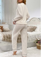 White Letter Print Long Sleeve Lounge Top and Pants | thumb picture 