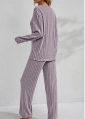 Dusty Purple Long Sleeve Lounge Top and Pants | thumb picture 