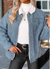 Denim Blue Tummy Coverage Long Sleeve Coat | thumb picture 