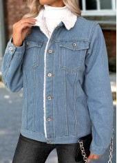 Denim Blue Tummy Coverage Long Sleeve Coat | thumb picture 