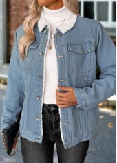 Denim Blue Tummy Coverage Long Sleeve Coat | thumb picture 
