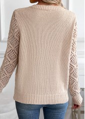 Light Camel Tummy Coverage Long Sleeve V Neck Sweater | thumb picture 