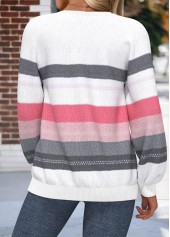 Raw White Tummy Coverage Striped Long Sleeve Sweatshirt | thumb picture 