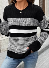 Black Tummy Coverage Long Sleeve Round Neck Sweater | thumb picture 