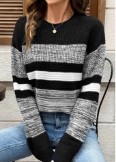 Black Tummy Coverage Long Sleeve Round Neck Sweater | thumb picture 