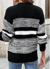 Black Tummy Coverage Long Sleeve Round Neck Sweater | thumb picture 