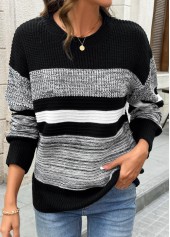 Black Tummy Coverage Long Sleeve Round Neck Sweater | thumb picture 