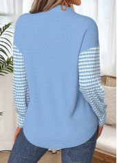Light Blue Tummy Coverage Long Sleeve Split Neck Sweatshirt | thumb picture 