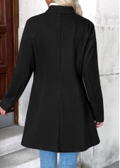 Black Tummy Coverage Long Sleeve Lapel Coat | thumb picture 