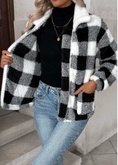 Black Tummy Coverage Plaid Long Sleeve Coat | thumb picture 