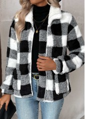 Black Tummy Coverage Plaid Long Sleeve Coat | thumb picture 