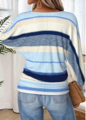Light Blue Tummy Coverage Striped Long Sleeve T Shirt | thumb picture 