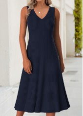 Dark Blue Tummy Coverage Floral Print Dress and Cardigan | thumb picture 