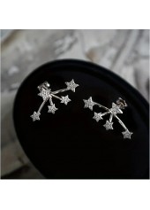 Silver Color Star Alloy Detail Earrings | thumb picture 