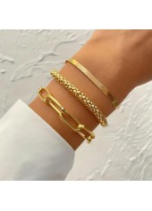 Golden Chain Design Alloy Bracelet Set