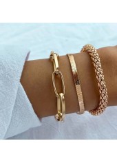 Golden Chain Design Alloy Bracelet Set | thumb picture 