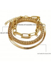 Golden Chain Design Alloy Bracelet Set | thumb picture 