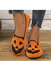 Halloween Orange Color Closed Toe Falt