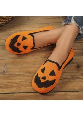 Halloween Orange Color Closed Toe Falt | thumb picture 