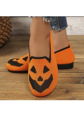 Halloween Orange Color Closed Toe Falt | thumb picture 