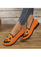 Halloween Orange Color Closed Toe Falt | thumb picture 