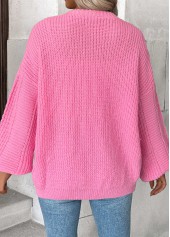 Pink Button Long Sleeve V Neck Cardigan | thumb picture 
