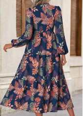 Multi Color Tummy Coverage Floral Print Long Sleeve Dress | thumb picture 