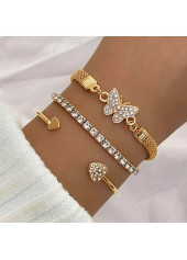 Halloween Golden Heart Butterfly Alloy Bracelets
