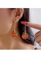 Halloween Orange Pumpkin Plants Alloy Earrings