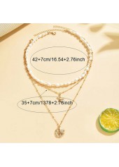 Golden Starfish Scallop Design Alloy Necklace | thumb picture 