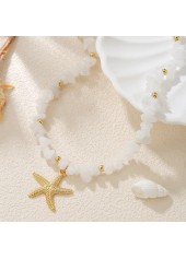 White Starfish Irregular Beaded Polyresin Necklace | thumb picture 
