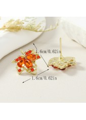 Orange Leaf Alloy Rhinestone Detail Earrings | thumb picture 