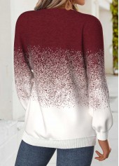 Wine Red Tummy Coverage Ombre Long Sleeve Sweatshirt | thumb picture 