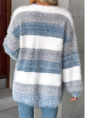 Dusty Blue Tummy Coverage Long Sleeve V Neck Cardigan | thumb picture 