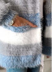 Dusty Blue Tummy Coverage Long Sleeve V Neck Cardigan | thumb picture 