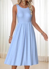 Blue Tummy Coverage Plaid Long Sleeve Dress and Cardigan | thumb picture 