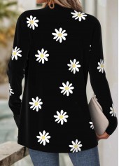 Black Tummy Coverage Floral Print Long Sleeve Coat | thumb picture 