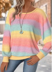 Multi Color Tummy Coverage Ombre Long Sleeve T Shirt | thumb picture 