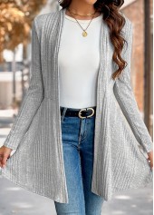 Grey Long Sleeve Tunic Light Cardigan | thumb picture 