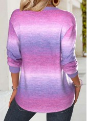 Multi Color Tummy Coverage Ombre Long Sleeve Sweatshirt | thumb picture 