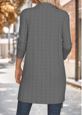 Grey Tummy Coverage Long Sleeve Draped Neck Coat | thumb picture 