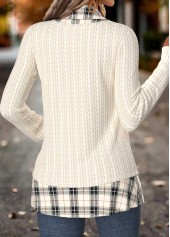 Beige Tummy Coverage Plaid Fake Two Piece Twinset | thumb picture 