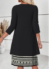 Black Tummy Coverage Floral Print Dress and Cardigan | thumb picture 