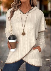 Beige Tummy Coverage Long Sleeve Hoodie