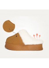 Dark Camel Closed Toe Falt Slippers | thumb picture 