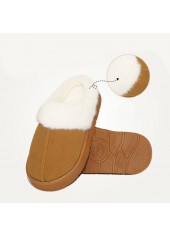 Dark Camel Closed Toe Falt Slippers | thumb picture 