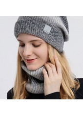 Dark Grey Marl Ombre Hat and Circle Scarf Beanie | thumb picture 