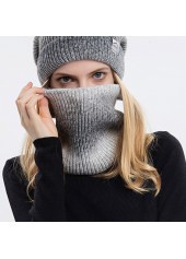 Dark Grey Marl Ombre Hat and Circle Scarf Beanie | thumb picture 