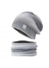 Dark Grey Marl Ombre Hat and Circle Scarf Beanie | thumb picture 