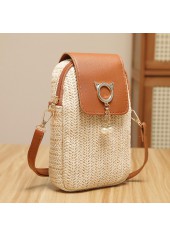 Beige Color Zip Design Crossbody Bag | thumb picture 